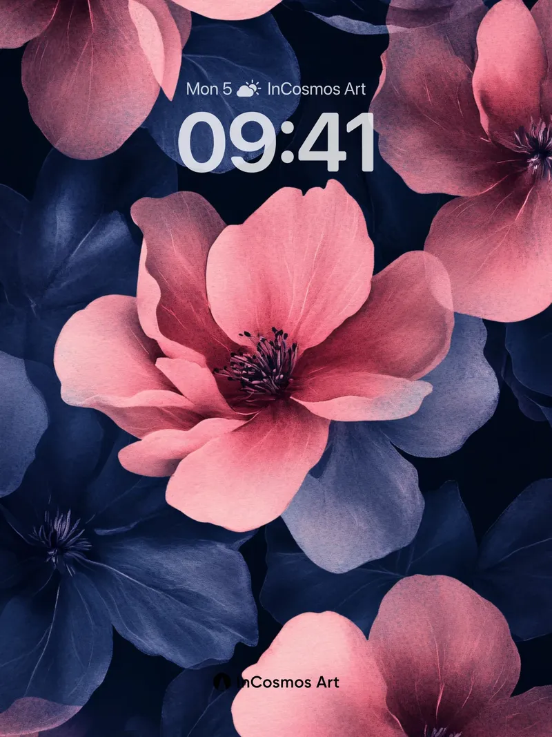 Velvet Bloom Wallpaper with Midnight Petals