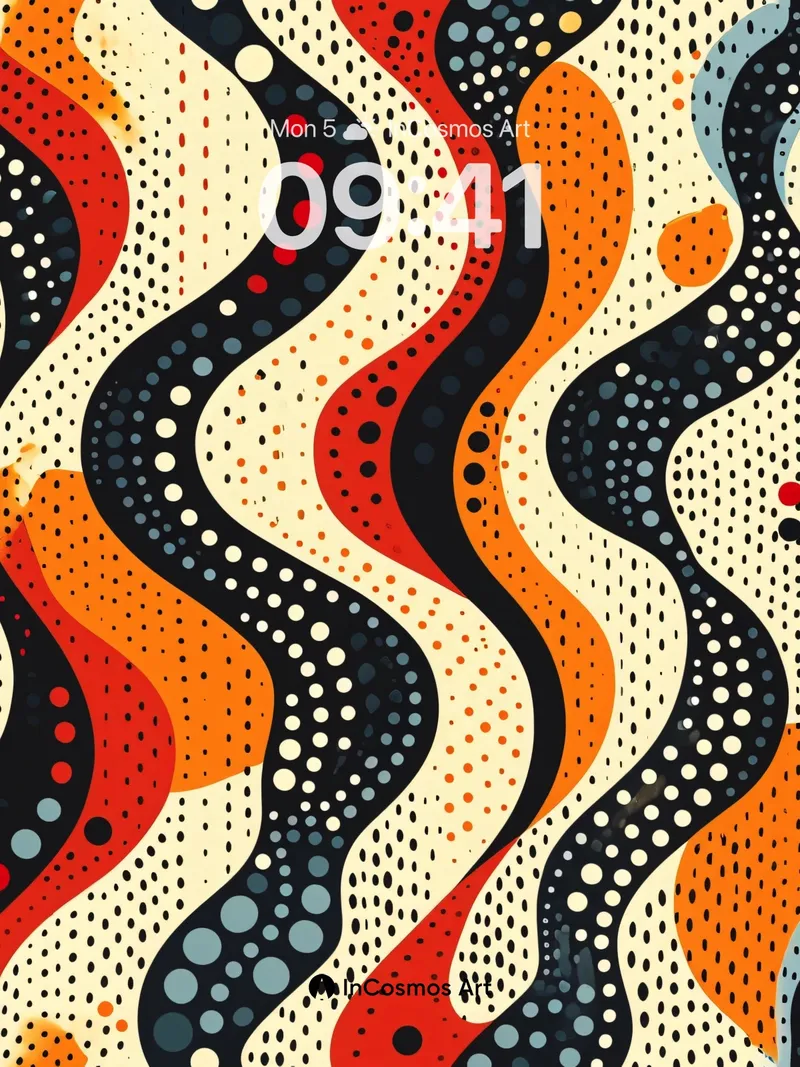 Swirling Pulse Wallpaper with Polka Dots