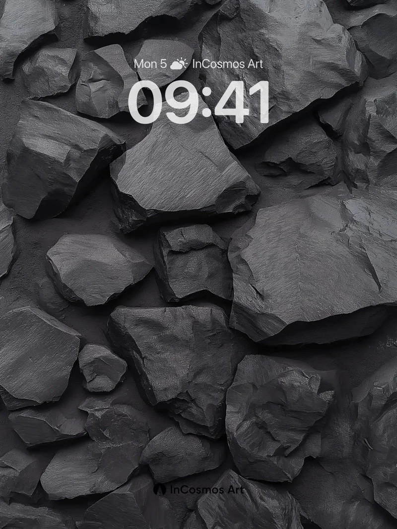 Shadowed Stone Wallpaper with Deep Cracks