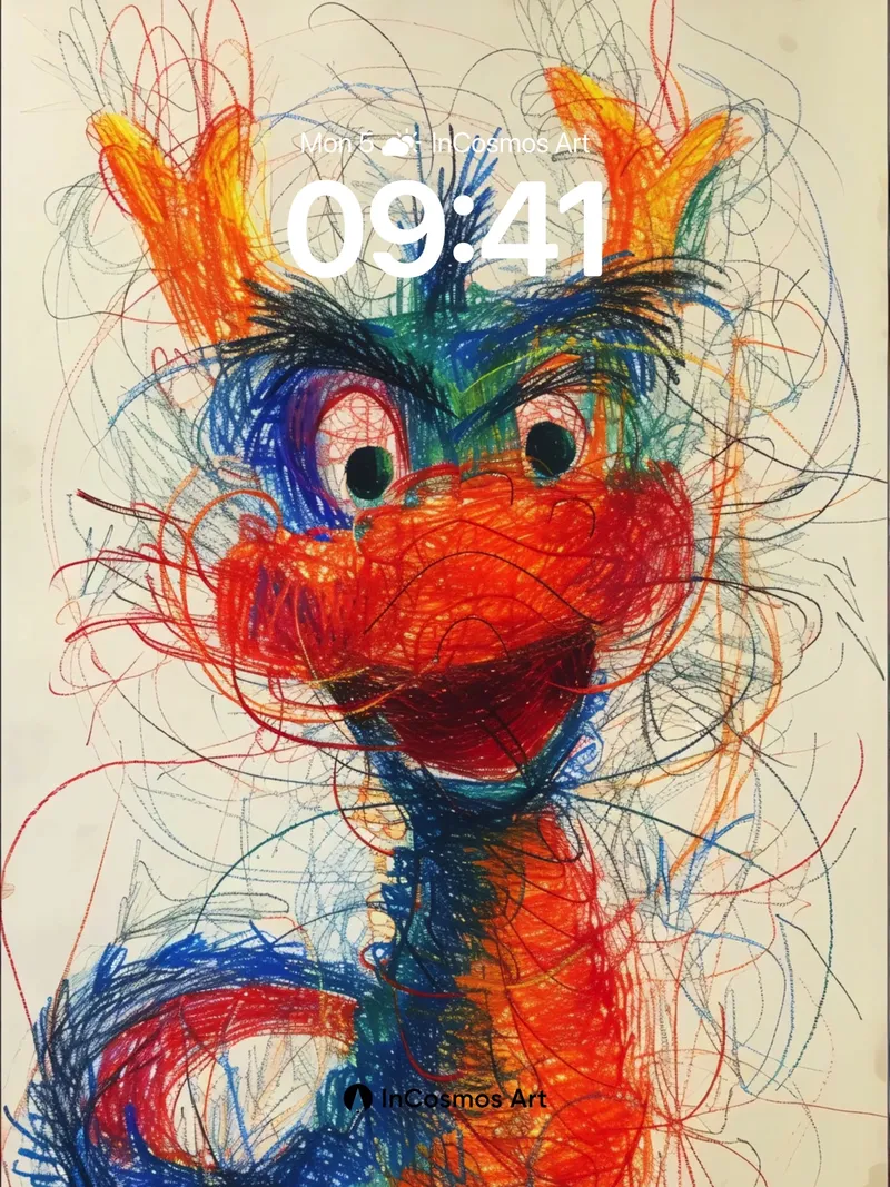 Whirlwind Dragon Wallpaper with Chaotic Colors