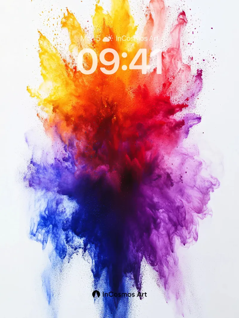 Chromatic Burst Wallpaper with Living Pigment