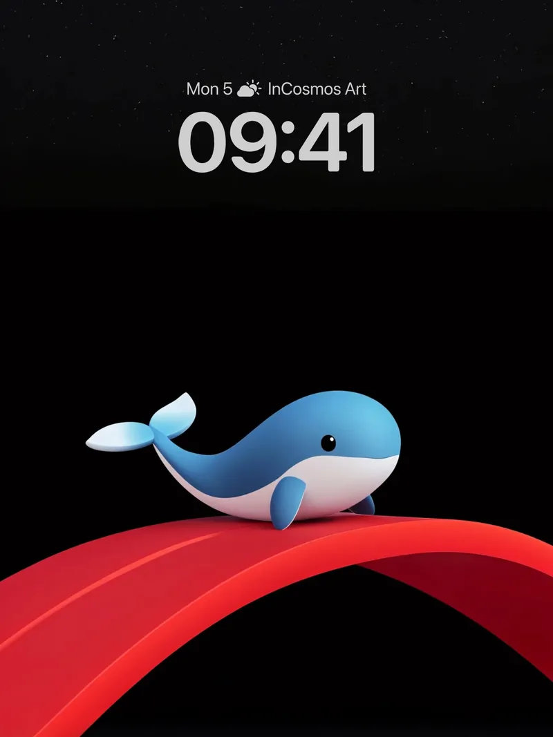 Whispering Whale Wallpaper with Cosmic Arch