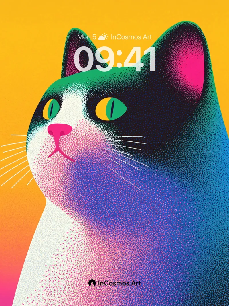 Neon Mirage Wallpaper with Cosmic Fur