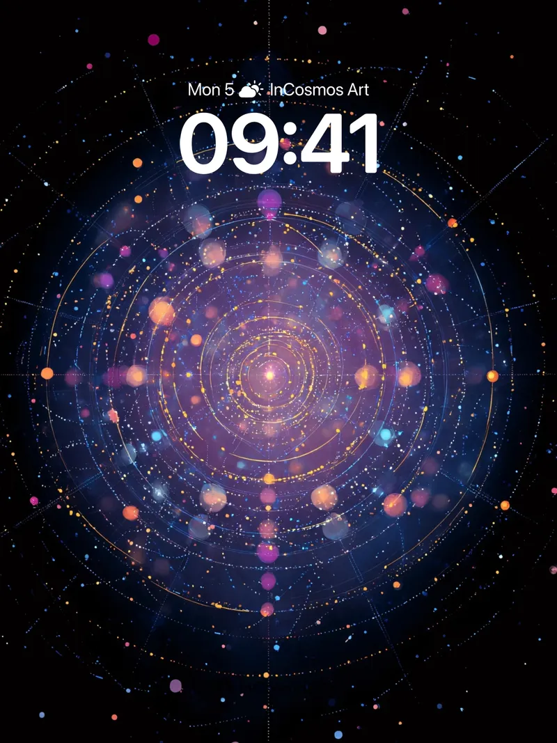 Cosmic Spiral Wallpaper with Distant Stars