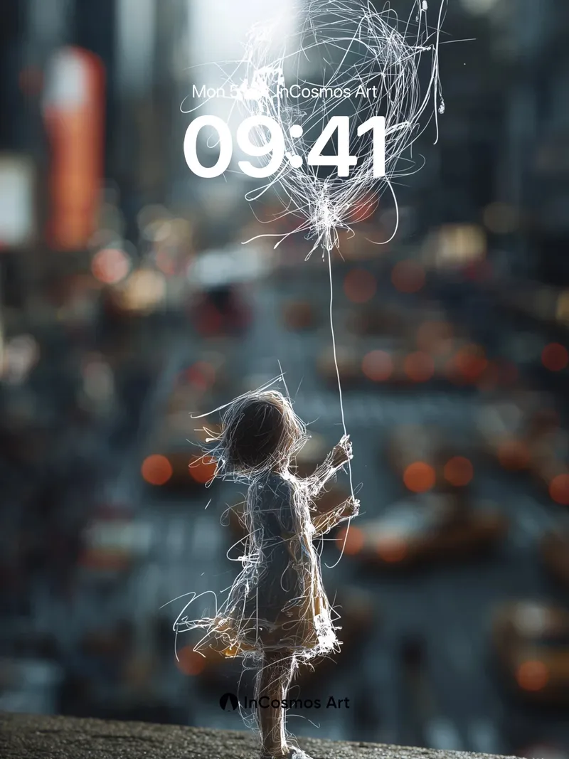 Whispering Thread Wallpaper with Floating Light