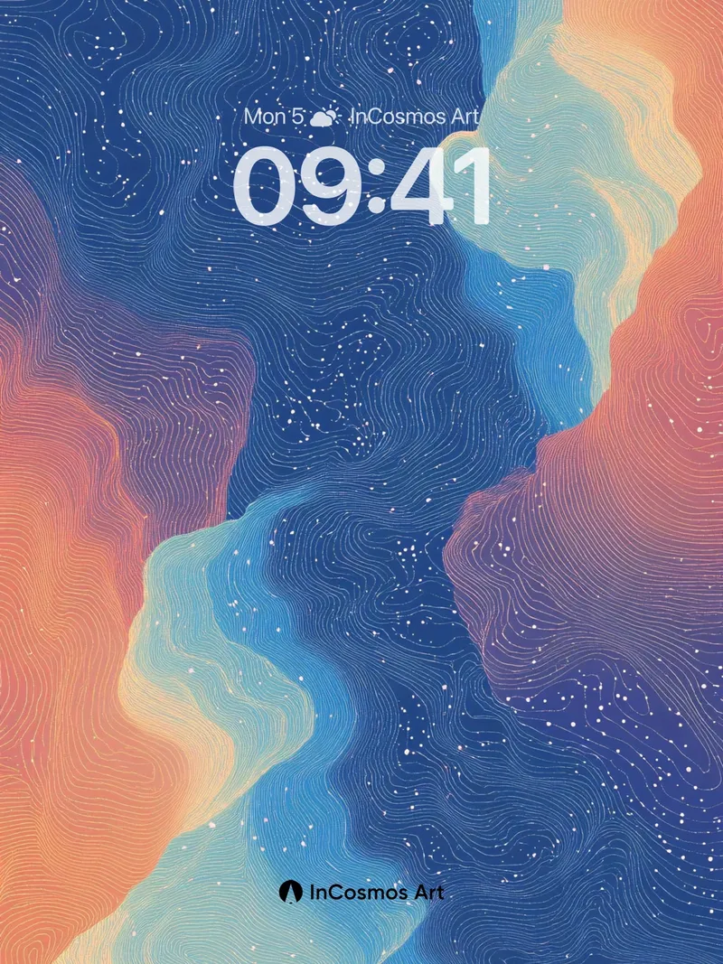 Stellar Drift Wallpaper with Whispering Lines