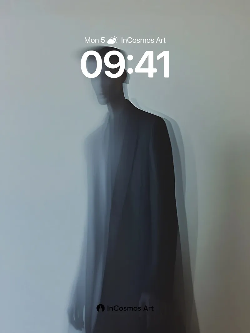 Ethereal Shadow Wallpaper with Floating Form