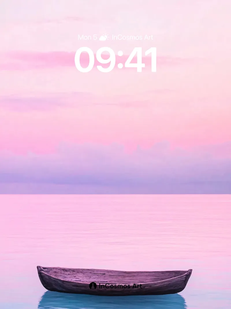 Serenity Drift Wallpaper with Floating Canoe