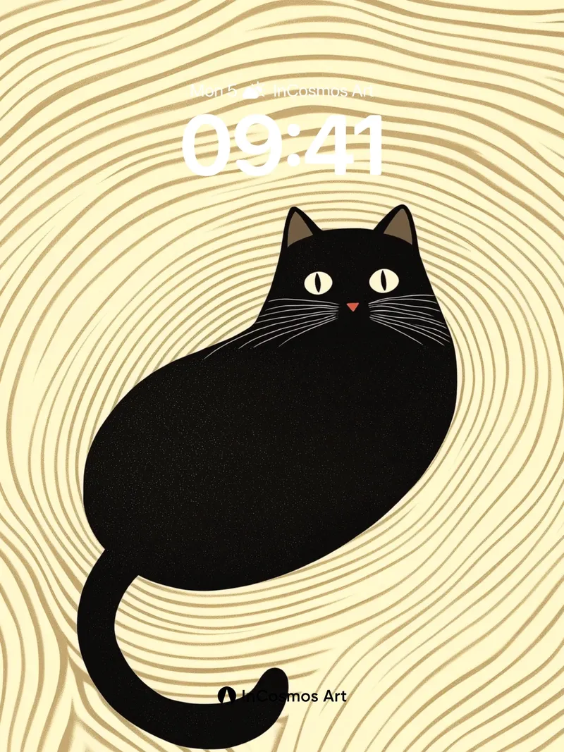 Silent Watcher Wallpaper with Wooden Whirls