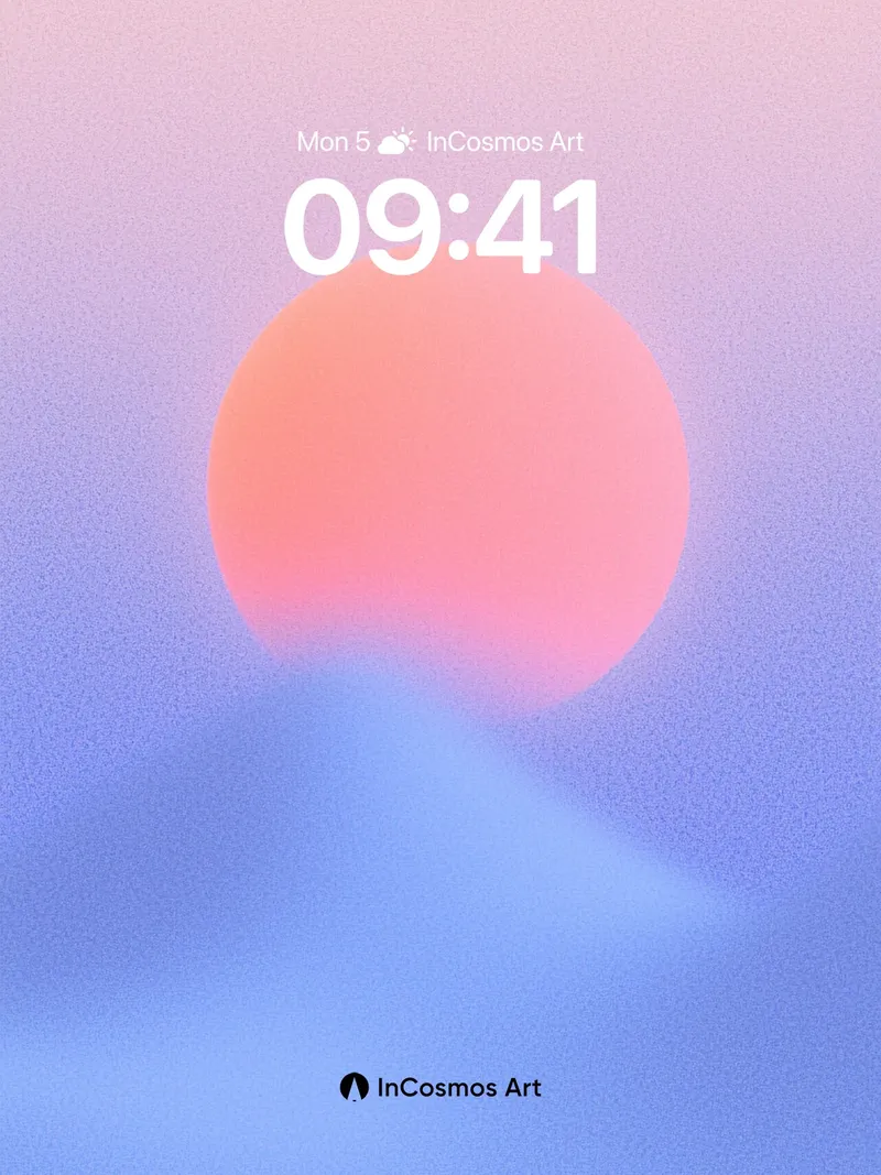 Serene Horizon Wallpaper with Floating Sun