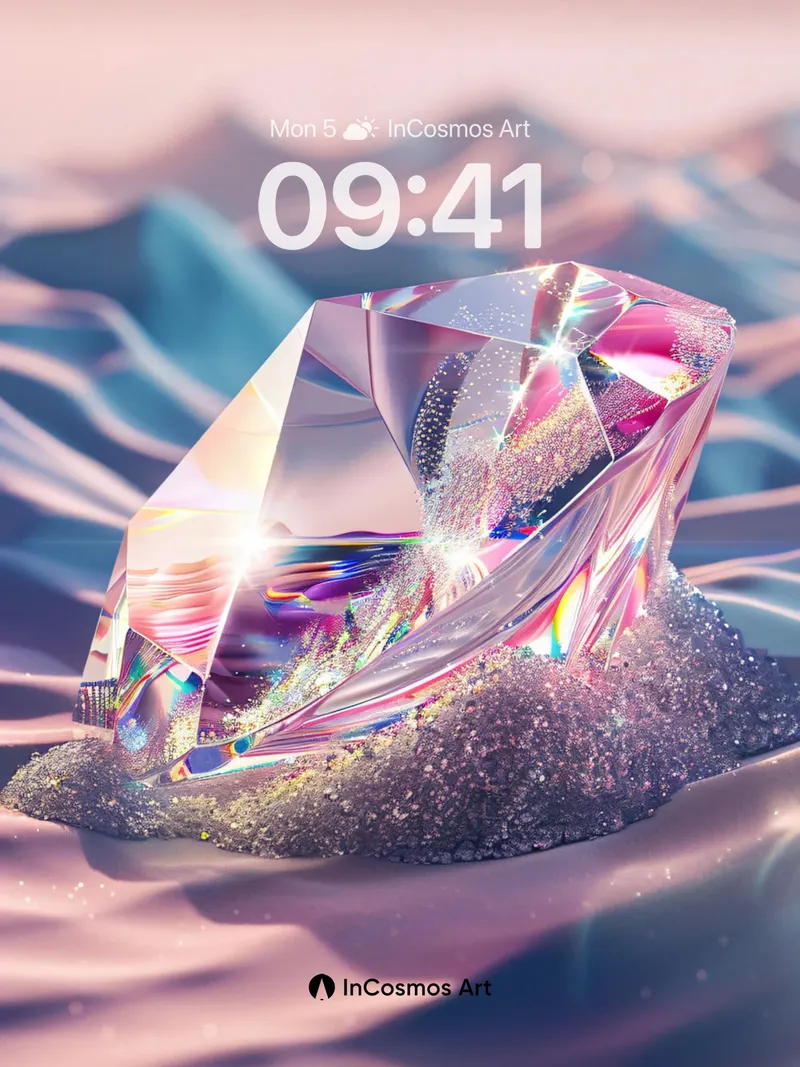 Prismatic Mirage Wallpaper with Cosmic Glow