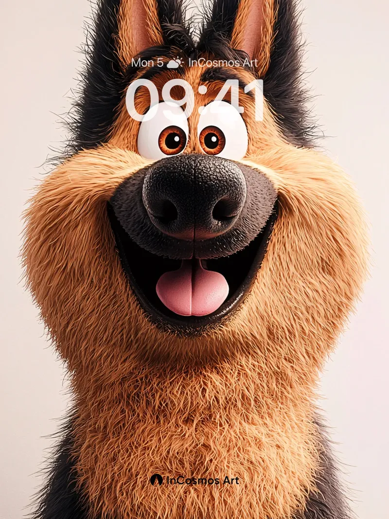 Playful Pup Wallpaper with Animated Fur