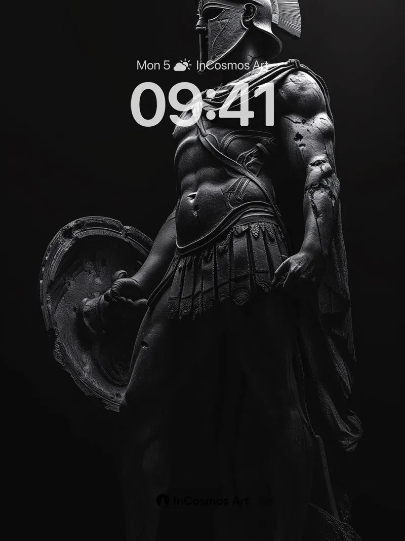 Shadowed Warrior Wallpaper with Ancient Armor