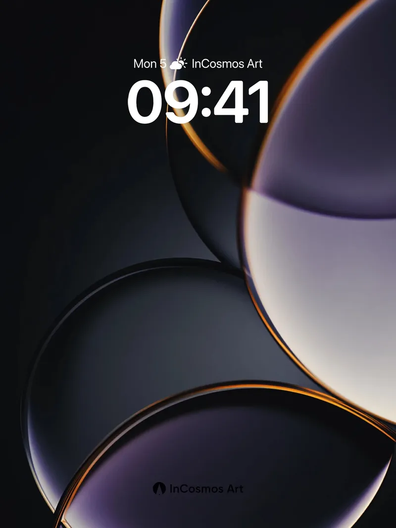 Luminous Orb Wallpaper with Golden Veins