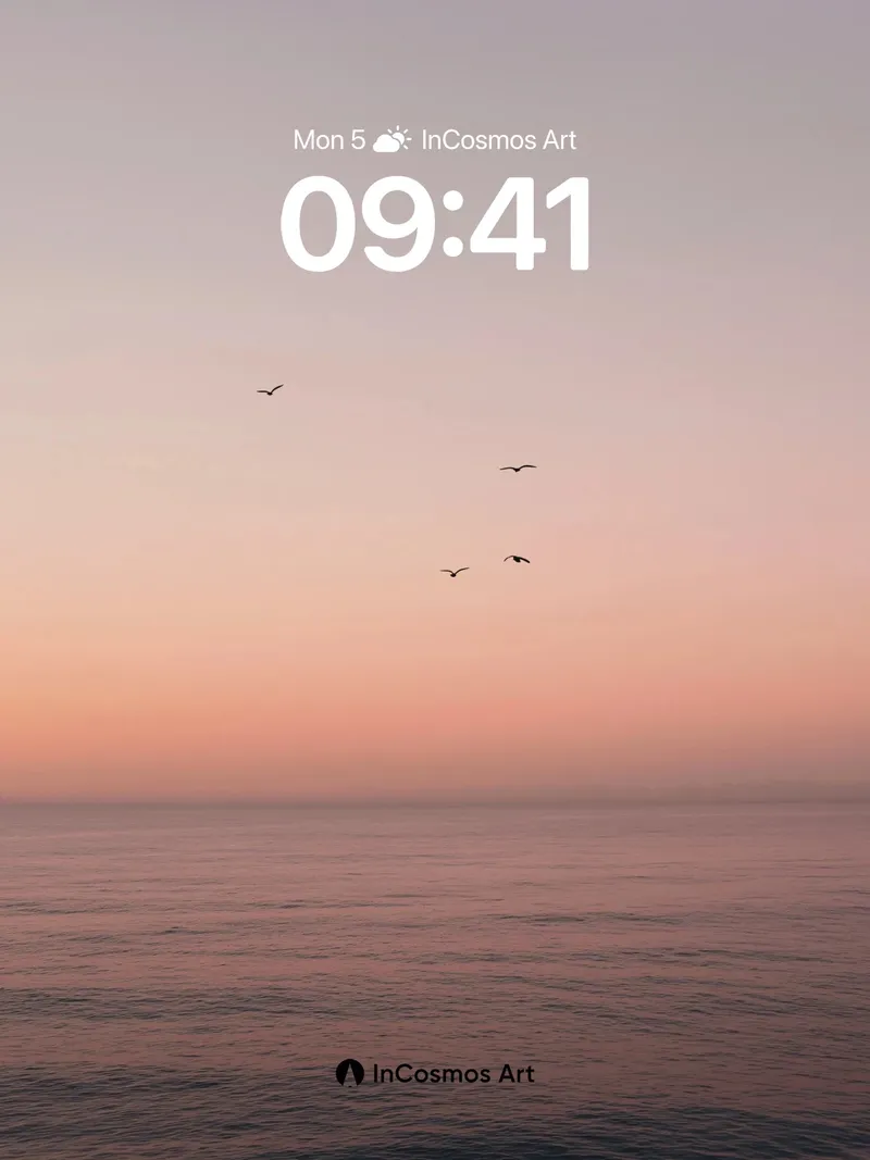 Serenity Drift Wallpaper with Flock of Birds