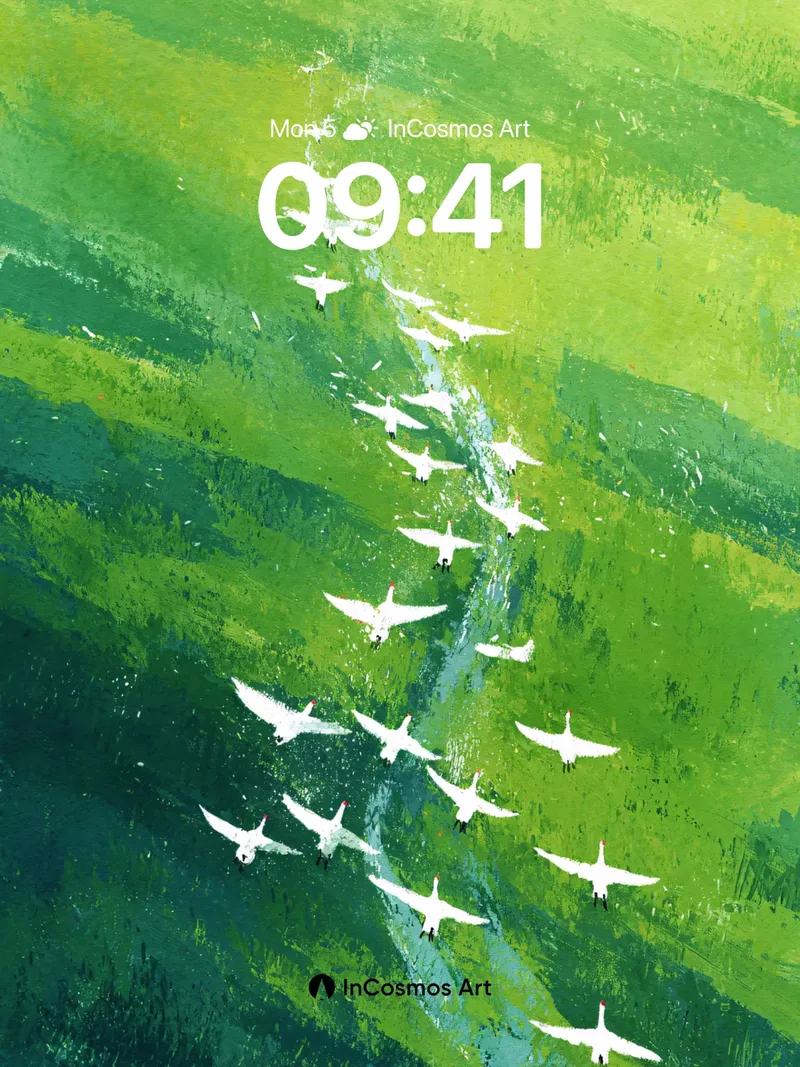 Serenity Flight Wallpaper with Emerald Trails