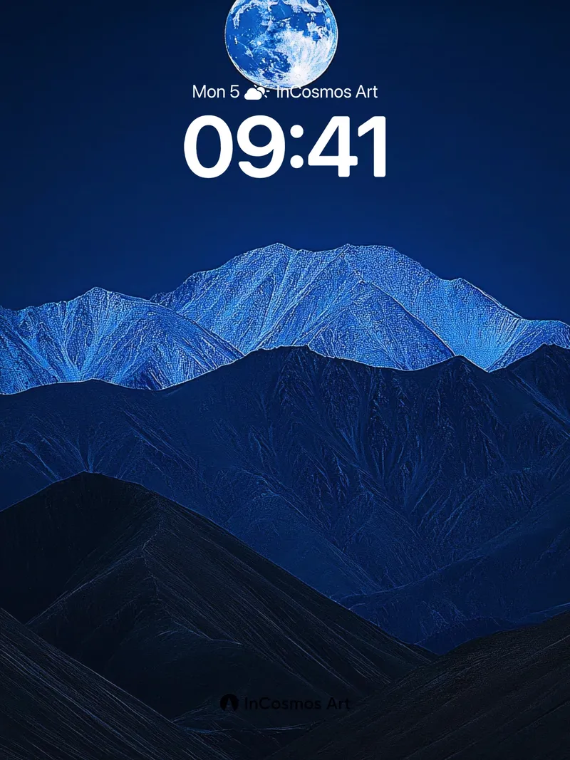 Moonlit Peaks Wallpaper with Celestial Depth