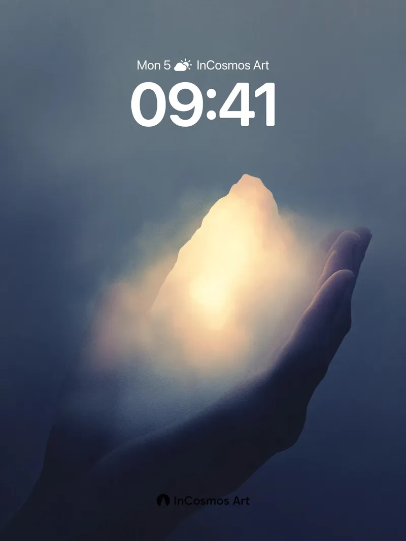 Luminous Stone Wallpaper with Ethereal Glow