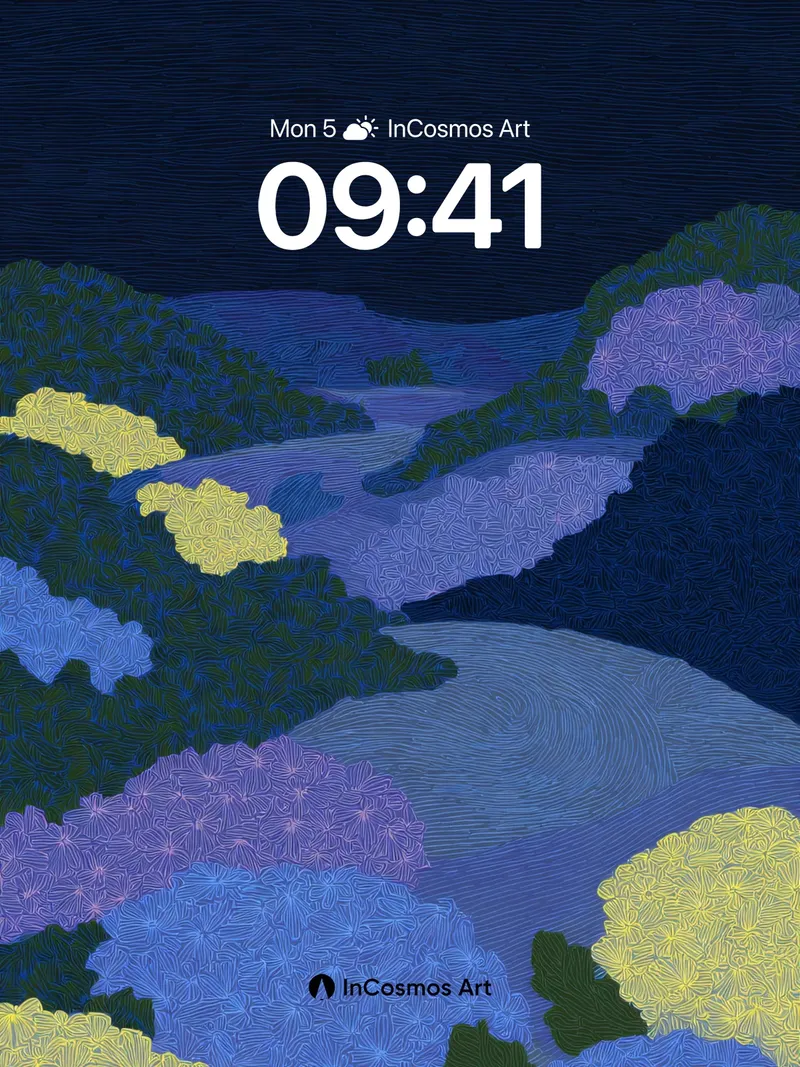 Nocturnal Bloom Wallpaper with Hidden Patterns