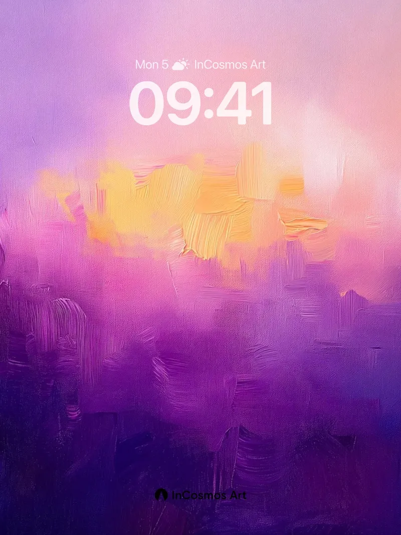 Lavender Eclipse Wallpaper with Golden Haze