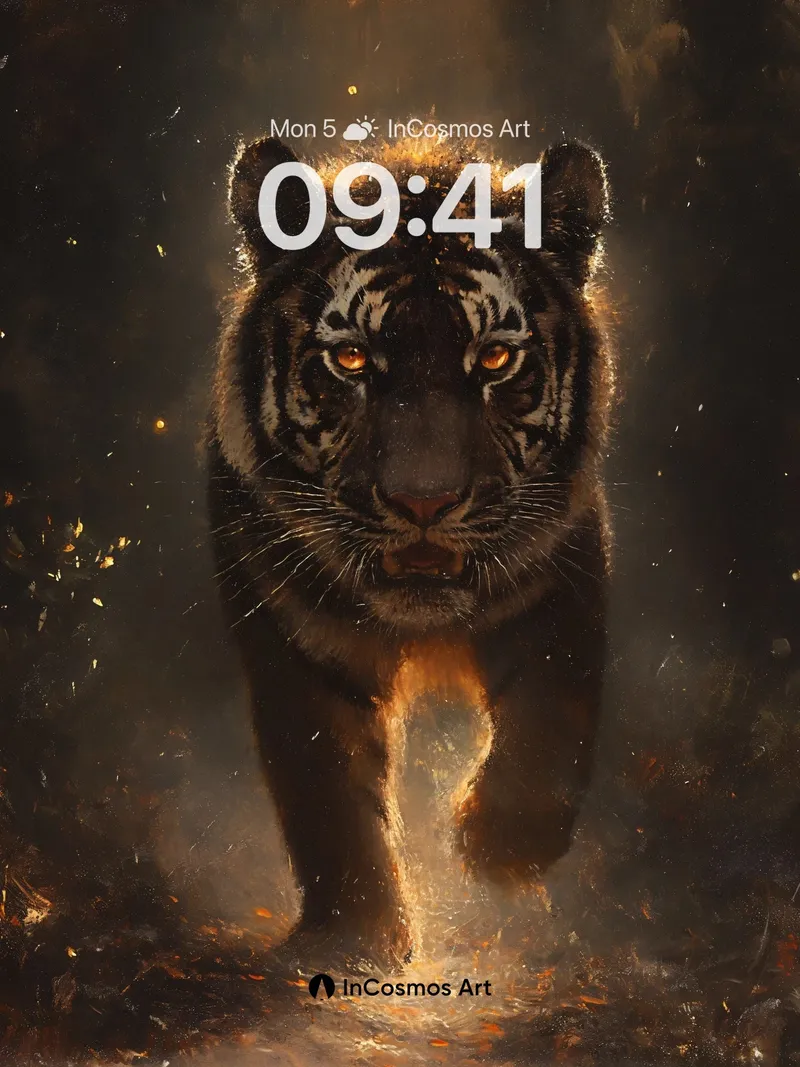 Shadowed Roar Wallpaper with Ember Trails