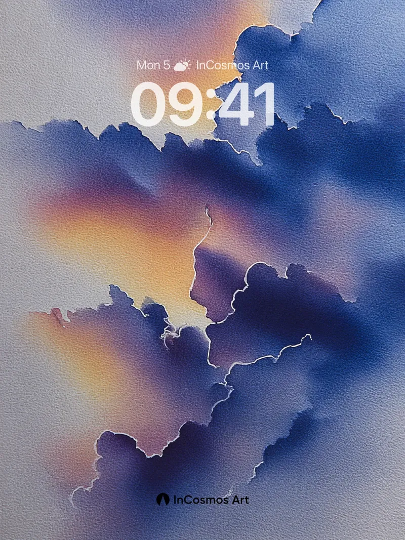 Storm Veil Wallpaper with Golden Fractures