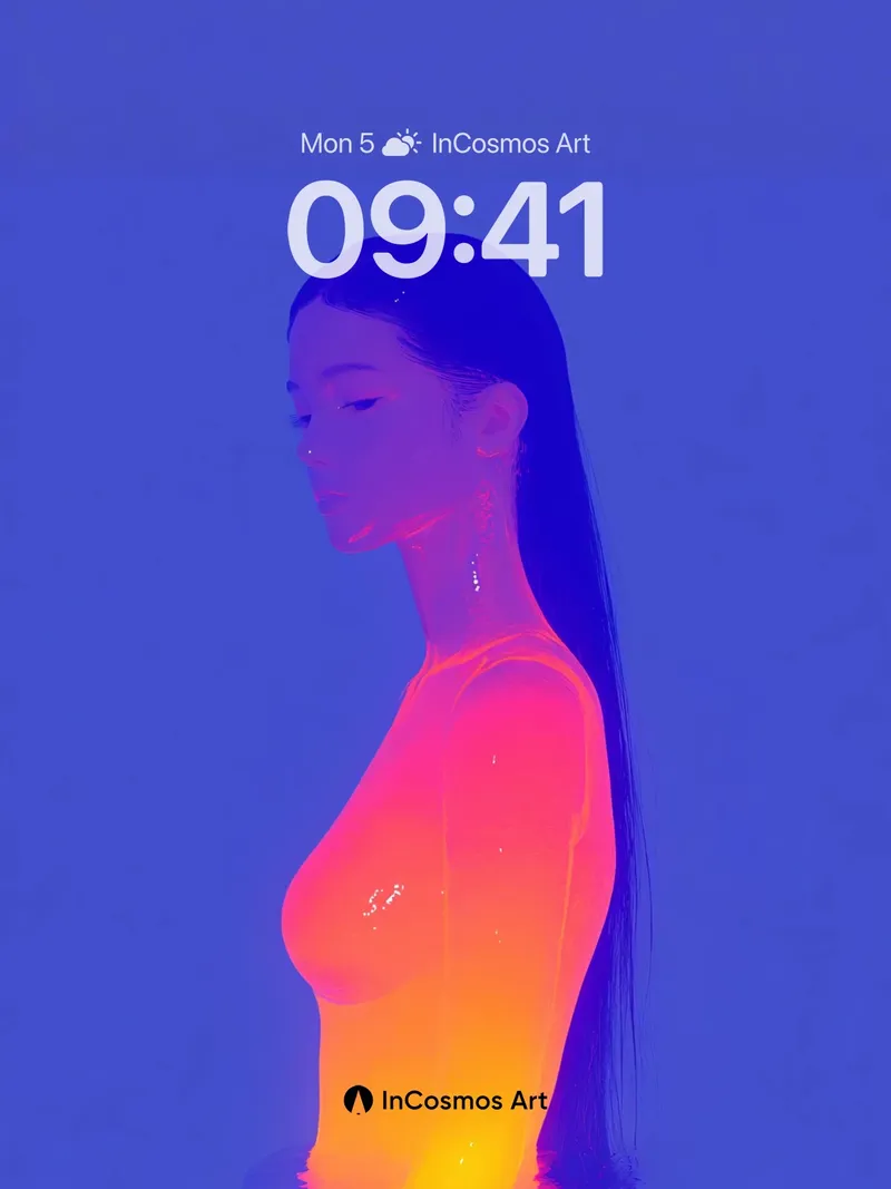 Neon Serenity Wallpaper with Liquid Light