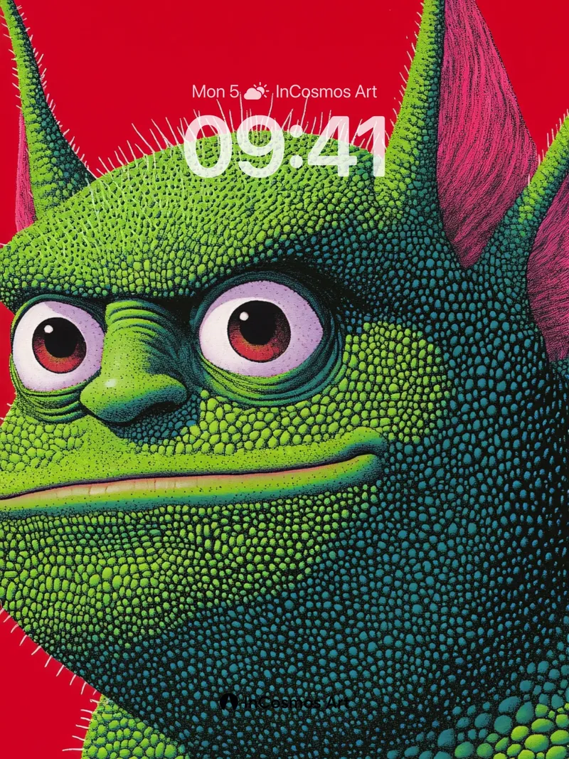 Playful Lizard Wallpaper with Bumpy Texture