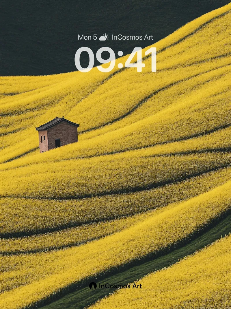 Serenity Ridge Wallpaper with Solitary Hut