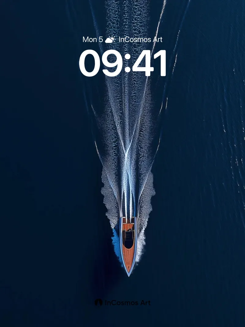 Serenity Slice Wallpaper with Midnight Water Trails