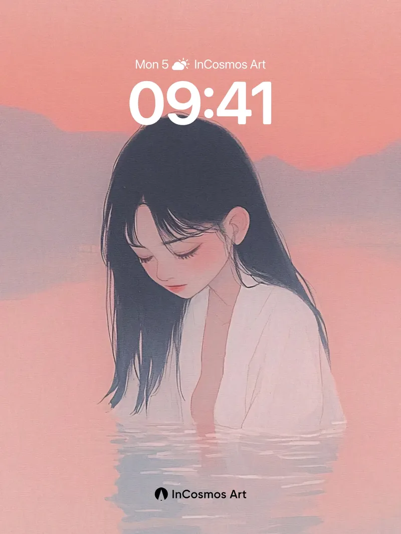 Serene Reflection Wallpaper with Ethereal Light