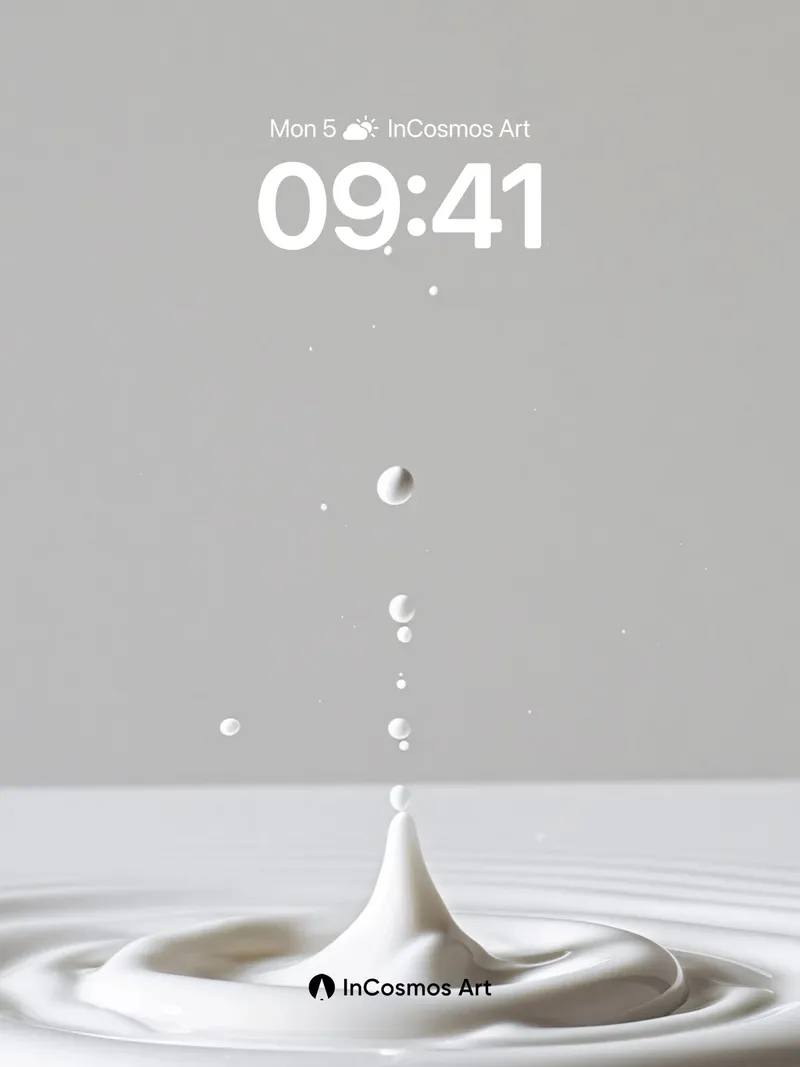 Serenity Splash Wallpaper with Floating Droplets