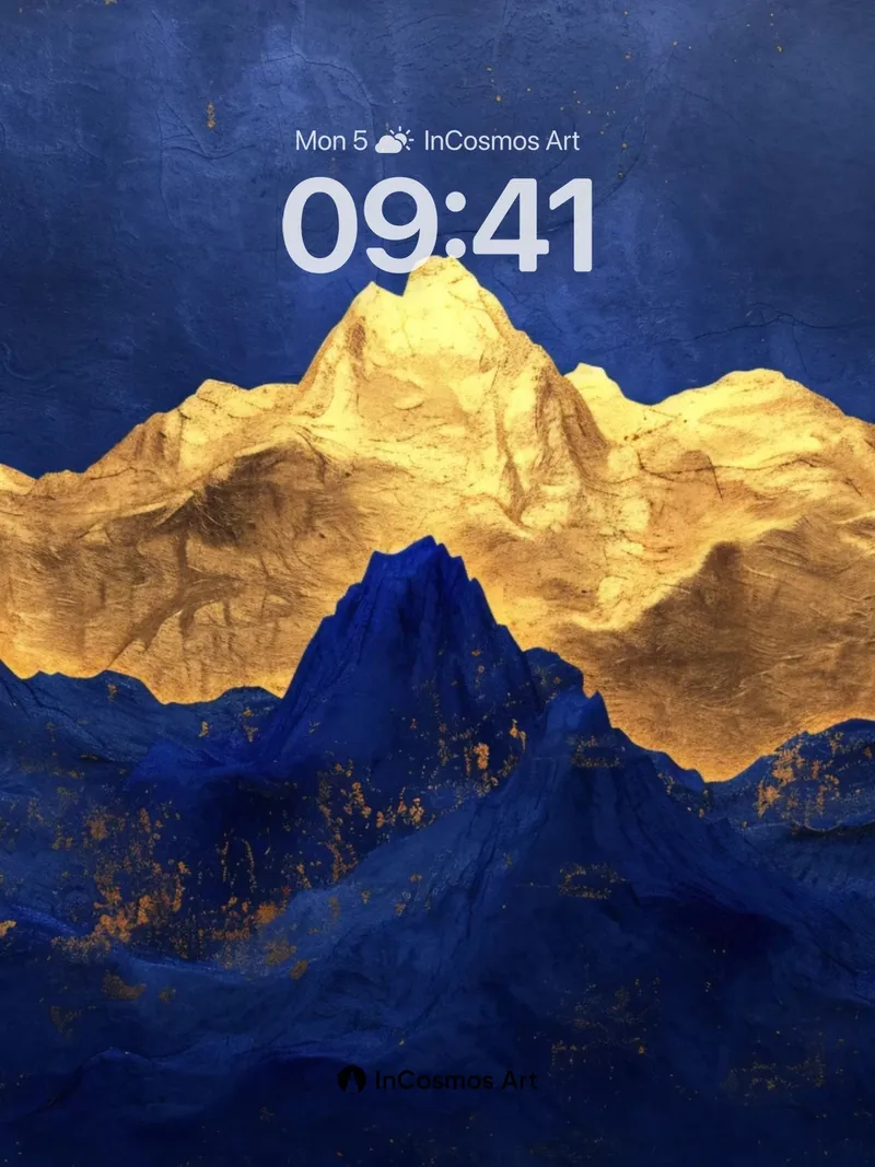 Golden Peaks Wallpaper with Midnight Sky
