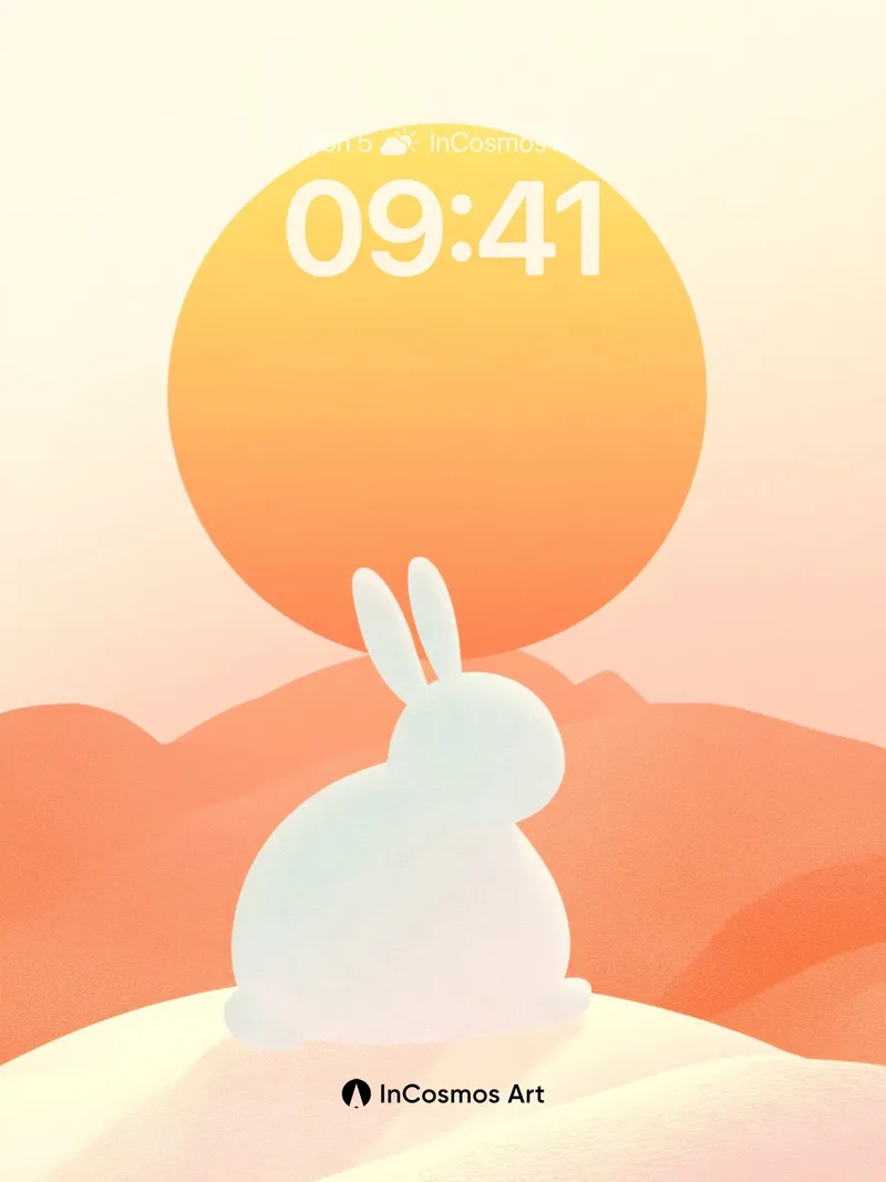 Serenity Bunny Wallpaper with Sunset Glow