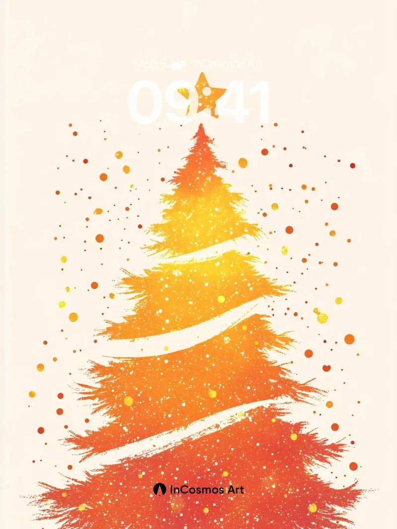 Fiery Ember Wallpaper with Starlit Spruce