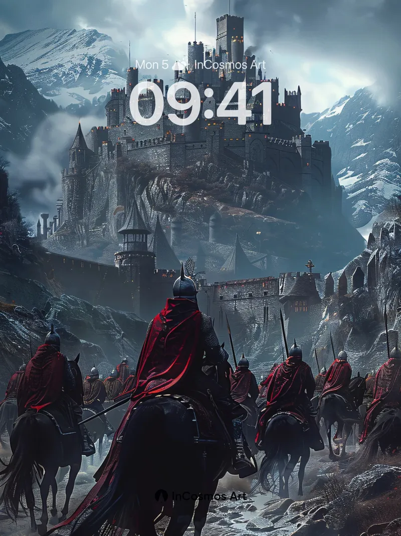 Stormbound Citadel Wallpaper with Crimson Riders