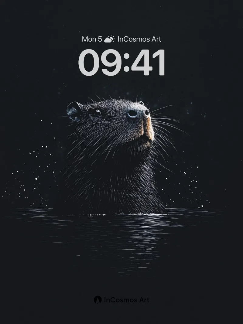 Nocturnal Glimmer Wallpaper with Whispering Water