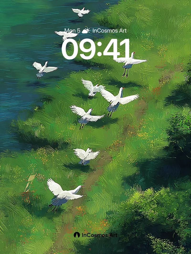 Serenity Flight Wallpaper with Emerald Trails