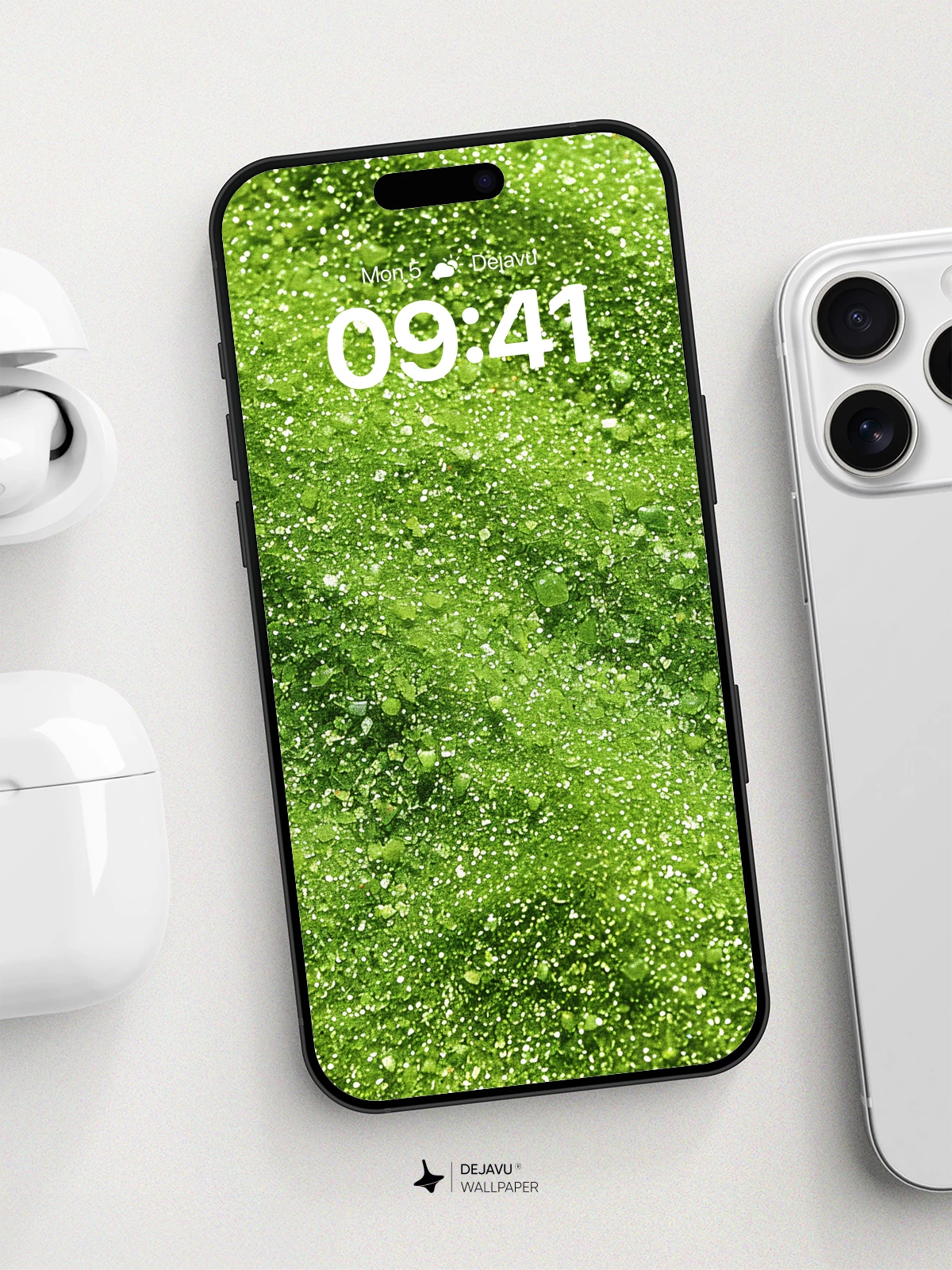 Lush Green Droplet Wallpaper 8K for iPhone and Android