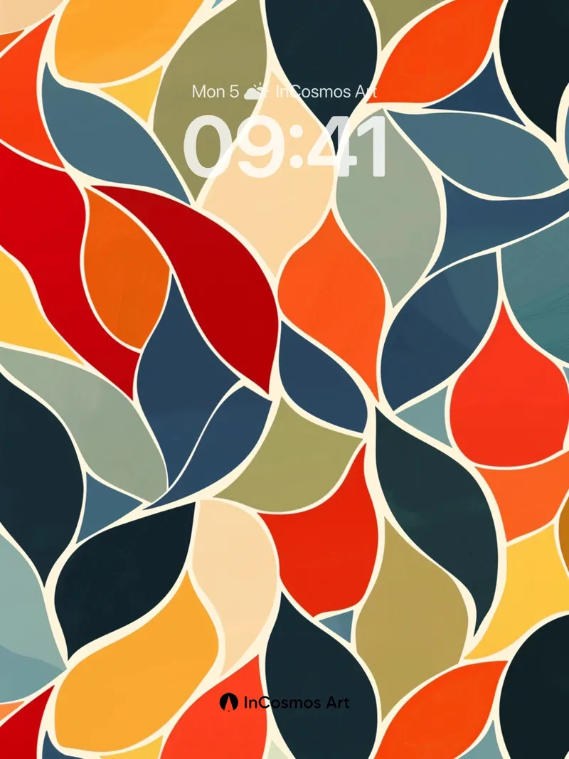 Warm Currents Wallpaper with Interlocking Leaves