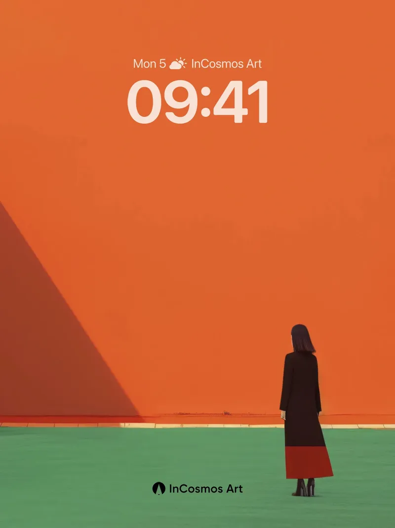 Silent Horizon Wallpaper with Monochrome Figure
