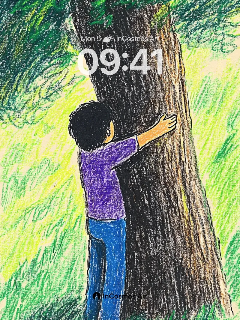 Whispering Embrace Wallpaper with Forest Pulse