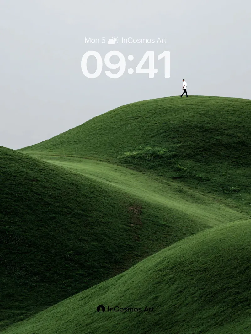 Serenity Ridge Wallpaper with Solitary Walker