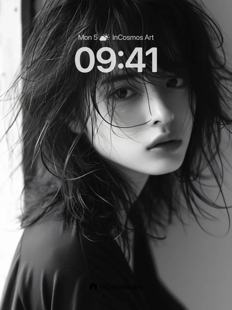 Shadowed Whispers Wallpaper with Midnight Hair