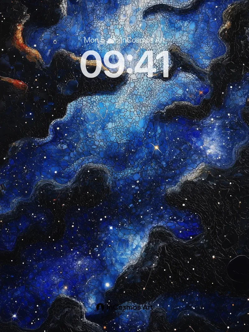 Cosmic Fracture Wallpaper with Starlit Veins