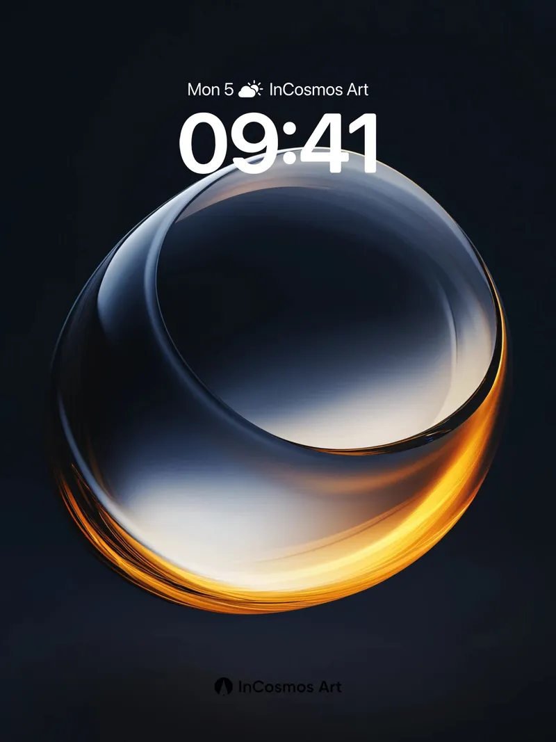 Luminous Orb Wallpaper with Golden Edge