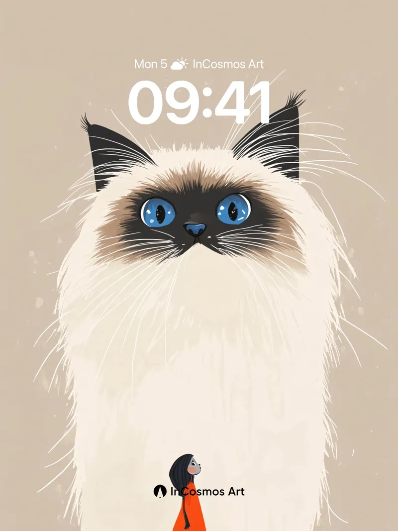 Whispering Fur Wallpaper with Tiny Human Gaze