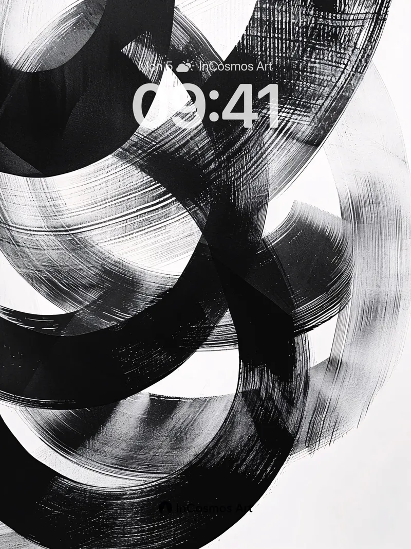 Inkwhirl Abstract Wallpaper with Brushstroke Depth