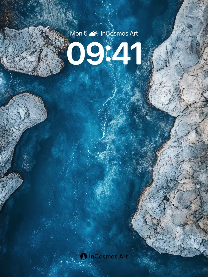 Crisp Abyss Wallpaper with Stone Veins