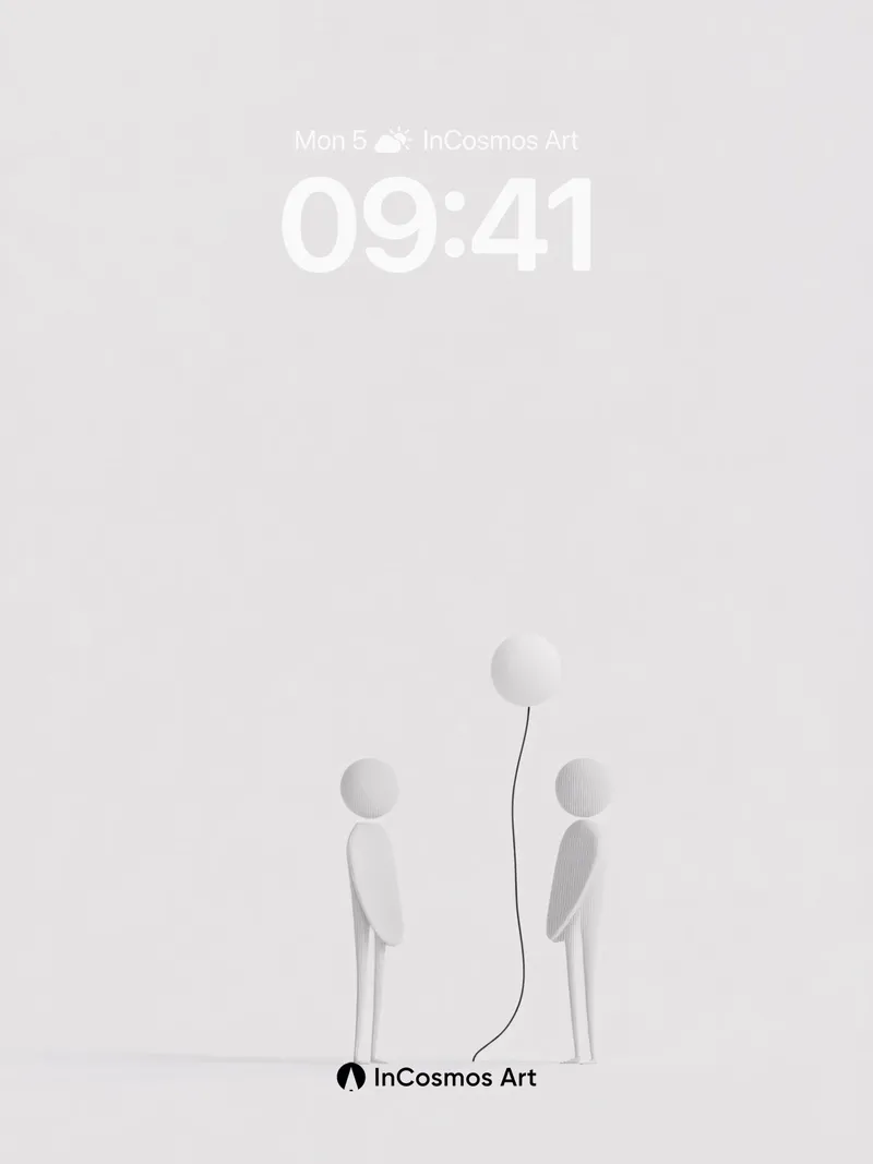 Quiet Dialogue Wallpaper with Floating Sphere